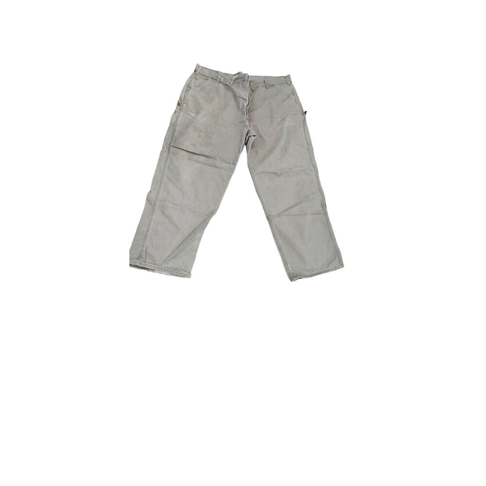 Carhartt Pants Mens 50x32 Gray Beige Dungaree Fit Canvas Work